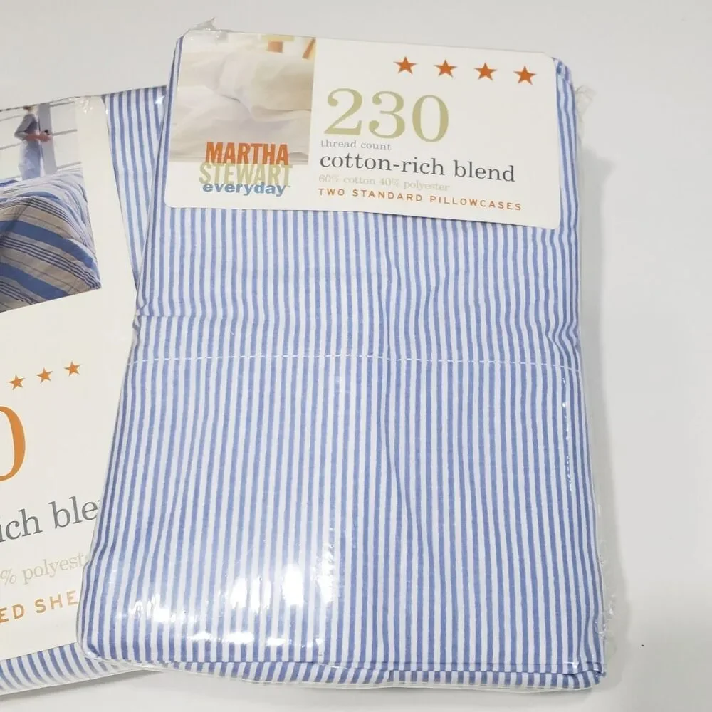 NEW Martha Stewart Everyday Full Size 230 Thread Count Set of Sheet
